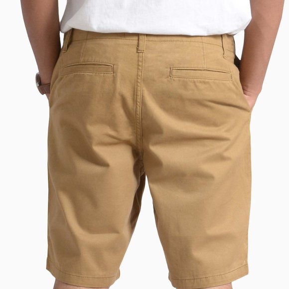 OLGYN Men’s Regular Fit Khaki Chino Shorts - Picture 2 of 4